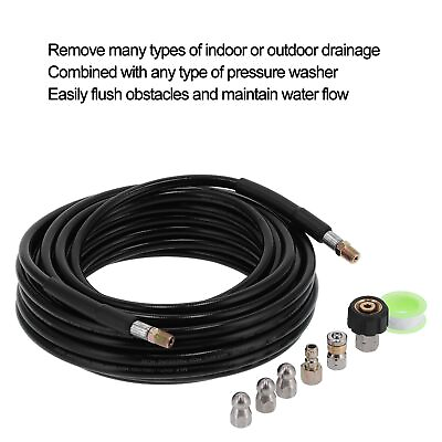 #ad Pressure Washer Sewer Jetter Kit 5800 PSI Drain Cleaning Hose 100ft Hose 1 4 LLI $111.51