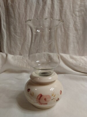 #ad Vintage Lasting Products Ceramic And Glass Hand Painted Votive Candle Holder $9.00