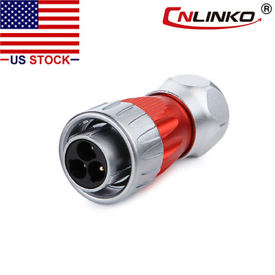 CNLINKO 3 Pin Power Circular Connector Male Plug Outdoor IP67 Heavy Duty M24 #ad $24.89