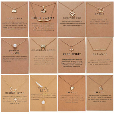 Fashion Women Animal Heart Necklace Charms Pendant Clavicle Chain Jewelry Card C $1.75