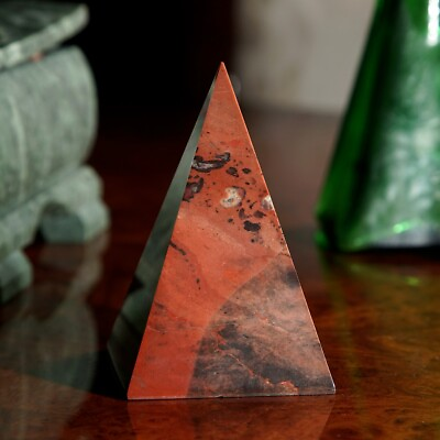 #ad quot;Volcanoquot; Jasper Pyramid Figurine Stone Decor Art Weight 178 gr Size 7.7х5х5 cm $645.00