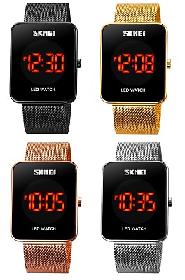 #ad #ad SKMEI LED Digital Stylish Casual Wrist Watch with Stainless Steel Strap GBP 20.00