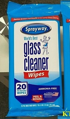 #ad SPRAYWAY World#x27;s Best GLASS CLEANER Windshield Windows Pre Moistened Wipes $9.95