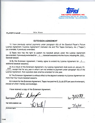 #ad Otis Nixon signed Topps Vault contract auto autograph 1999 Atlanta Braves $99.99