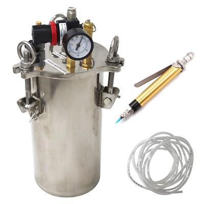#ad 5L Glue Dispenser Pressure Tank Dispensing Storage Bucket Stainless Steel $230.30