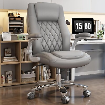 #ad Home Office Chair PU Leather Desk Computer Task Ergonomic Lumbar Support Chair $149.99