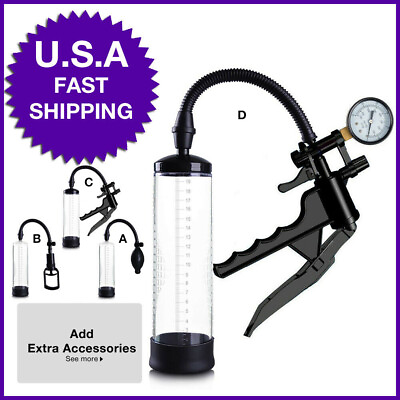 #ad 8.5quot; Men Penis Vacuum Pump Powerup Easy One Hand Use Enlarger Bigger Growth $16.14