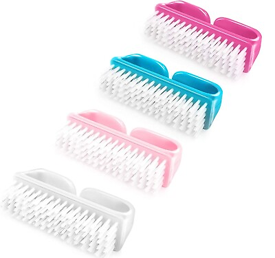 #ad 4 Pack Handle Nail Brush Fingernail Brush Cleaner Hand Scrub Cleaning for Toes $5.98