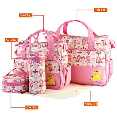 #ad Fashion Baby Diaper Bag Multifunctional Nappy Bag Mommy Hospital Changing Bag $31.56