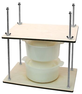 Cheese Press Making 12quot; 2 Cheese Molds 1.2 L Metal Guides Pressure up to 50 lb #ad $48.99