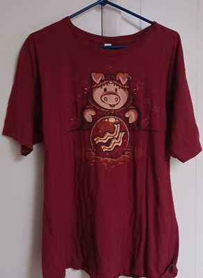 #ad Burgundy Shirt Woot Gypsy Pig Shirt Size: XL $5.75