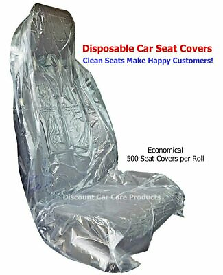 #ad Plastic Disposable Car Seat Covers in Dispenser Box 500 ct Unbeatable Quality $64.95