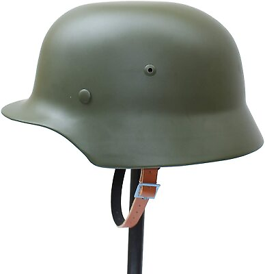 #ad WW2 German M35 Helmet Steel Material WWII Soldier Stahlhelm Black Green Color $59.84