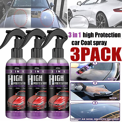 #ad 100ML 3 in 1 High Protection Quick Car Coat Ceramic Coating Spray Hydrophobic US $9.45