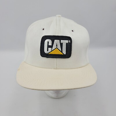 #ad Vintage Caterpillar CAT Cap Hat Patch White Foam Lined Snapback Tonkin USA $12.00
