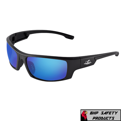 #ad #ad Bullhead Dorado Blue Mirror Matte Black Safety Glasses Ballistic Rated Sun Z87 $11.95