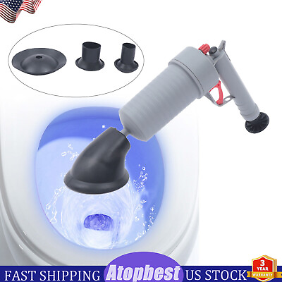 #ad Air Drain Blaster Gun Pump High Pressure Plunger Toilet Sink Pipe Clog Remover $21.05