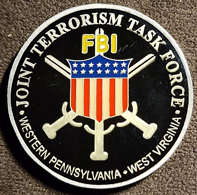 #ad FBI Joint Terrorism Task Force Western Pennsylvania Virginia Challenge Coin $119.99