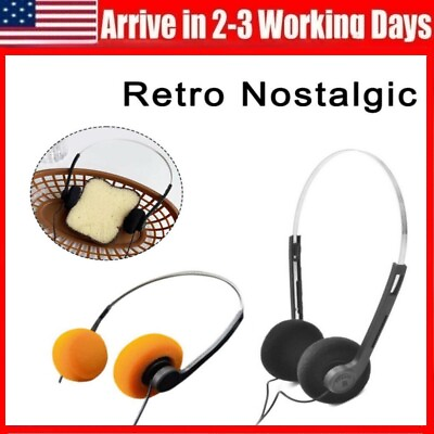#ad Retro Foam On Ear Headphones Lightweight Digital Stereo Headphone $9.29