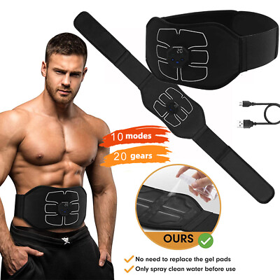 #ad ABS Stimulator Ab Machine EMS Abdominal Toning Belt Muscle Toner Fitness Belt $22.99