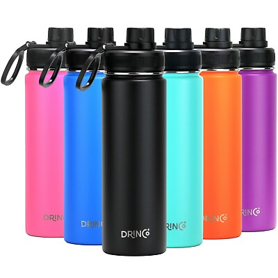 Stainless Steel Water Bottle Vacuum Insulated Sport Lid Flask Metal Hydro 22 oz $21.95