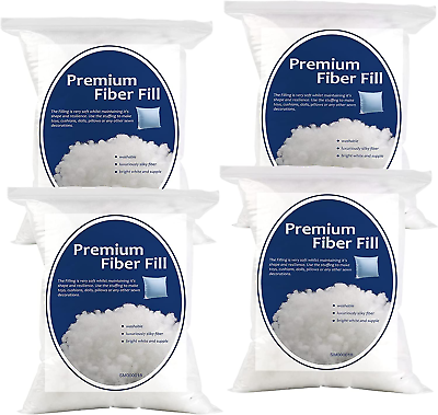#ad 25 Lbs Premium Polyester Fiber Poly Fil White Bag Pillow Stuffing Bags Crafts $19.63