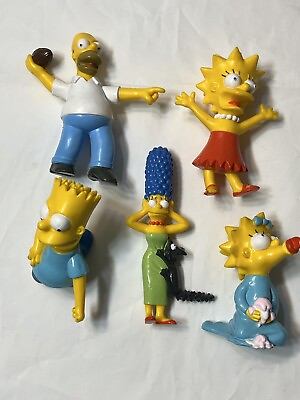 #ad Vintage Simpsons Homer Bart Marge PVC Figure Lot Mattel 1990 $34.99